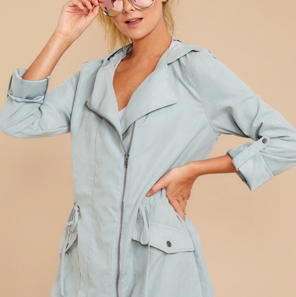 Red Dress Boutique Jackets & Blazers - Sea foam green rain coat jacket Large